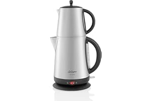 Arzum Tea Tock Electric Turkish Tea Maker, Stainless Steel, 120V