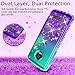 ATUMP Galaxy A01 Case,A01 Phone Case with HD Screen Protector, 360 Degree Rotating Ring Holder Kickstand Bracket Cover Phone Case for Samsung Galaxy A01,Green/Purple