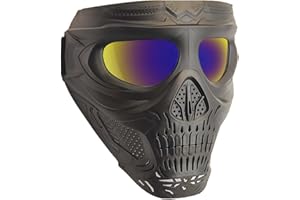 PPGAREGO Skull Mask Full Face | Airsoft Mask Tactical Mask Motorcycle Face Mask | Halloween Scary Masks for CS Paintball Games Shooting Cosplay Movie Props