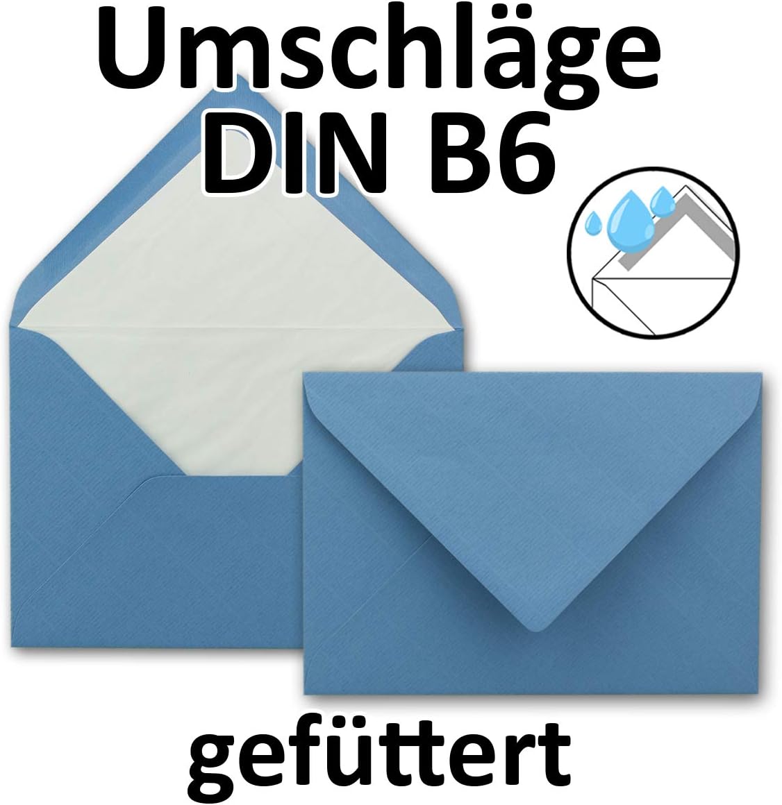 Envelopes B6 125 x 176 mm - Sky Blue with Lining 50 Pieces Sky Blue - Image 3