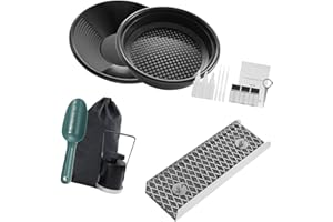 Depisuta Gold Panning Kit, Complete Prospecting Set Includes Gold Pan, Classifier Screen, Sluice Box, Shovel, Backpack, Snift