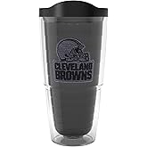 Tervis NFL Cleveland Browns - Monochrome Made in USA Double Walled Insulated Tumbler Travel Cup Keeps Drinks Cold & Hot, 24oz, Classic