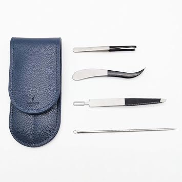 Pinzetten Set 4 Stücke, BEAUTIFIVE Zupfpinzette Professional mit Pinzette Gerade Spitze Abgewinkelte für Augenbrauen Haare Zu