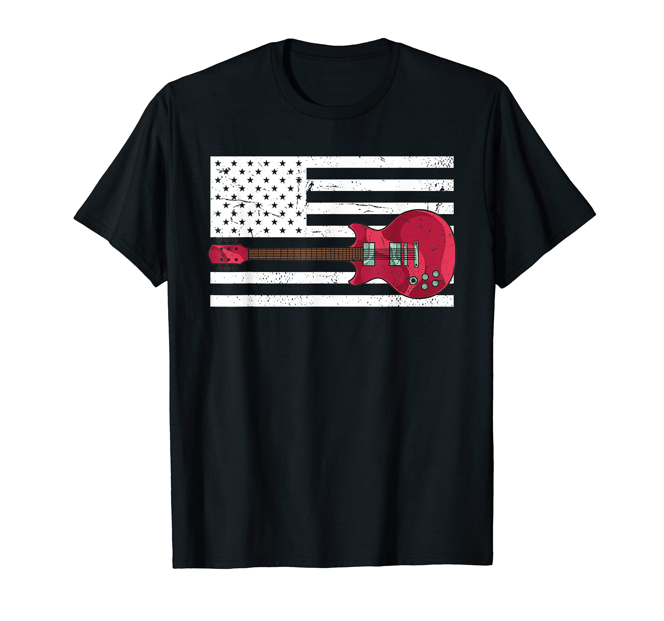 Electric Guitar Player USA Flag Musician Guitarist Guitar T-Shirt