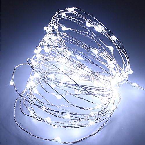 MEGAVISION Waterproof Copper Wire String Lights Battery Powered 10M 100 LEDs Fair Lights for Christmas Holiday Festival Party Decorations (Cool White)