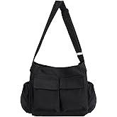 VODIU Canvas Messenger Bag Large Hobo Crossbody bags for Women,Men, Shoulder Tote Handbags with Laptop pocket