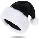 Tokforty Santa Hats for Adults, Unisex Velvet Touch Comfort Christmas Hats for New Year Festive Party Christmas Supplies