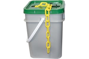 Mr. Chain Plastic Barrier Chain Pail, Yellow, 2-Inch Link Diameter, 160-Foot Length (50002-P)