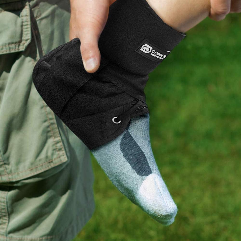 Copper Compression Lace Up Ankle Brace - Guaranteed Highest Copper Lace Up Ankle Braces for Men and Women with Infused Fit. Basketball, Volleyball, Sprained Ankle Stabilizer and Support Wrap Guard: Health & Personal Care