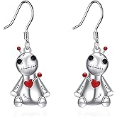 YFN Gothic Earrings Sterling Silver Voodoo Doll/Ouija Board Earrings Goth Wiccan Jewelry Witchy Gifts for Women