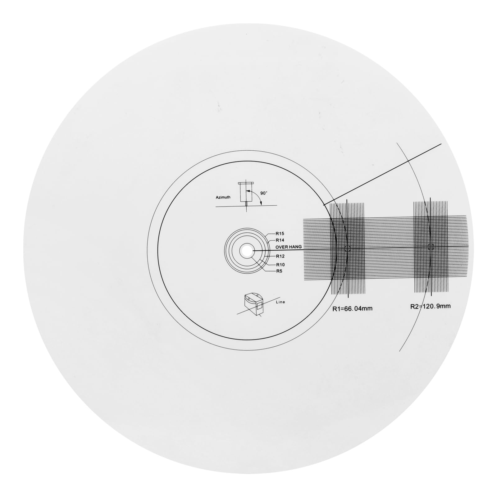 Acrylic Turntable Phonograph Cartridge Anti Slip Mat LP Record Calibration Plate Alignment Protractor Mat Phonograph Cartridge Alignment Tool for Turntable Accessories White