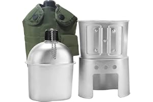 TEMPSNOW Canteen Cup Stove Pouch Kit Military Canteen with Cup for Outdoor Camping Survival Hiking Backpacking