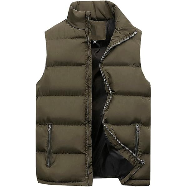 Men's Outdoor Vest Plus Size Padded Puffer Vest Lightweight Down