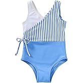 YOUNGER TREE Toddler Girl One Piece Swimsuit Color Block Stripe Swimwear Summer Beach Bathing Suit 12M-5T