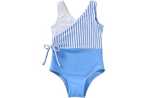 YOUNGER TREE Toddler Girl One Piece Swimsuit Color Block Stripe Swimwear Summer Beach Bathing Suit 12M-5T