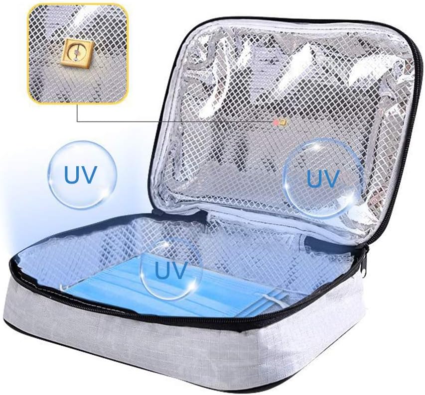 MIAO MIAO HOME Portable Led Uv Disinfection Bag Underwear Disinfection Uv Sterilizer Box for Clothes Cell Phones Toys, Etc.