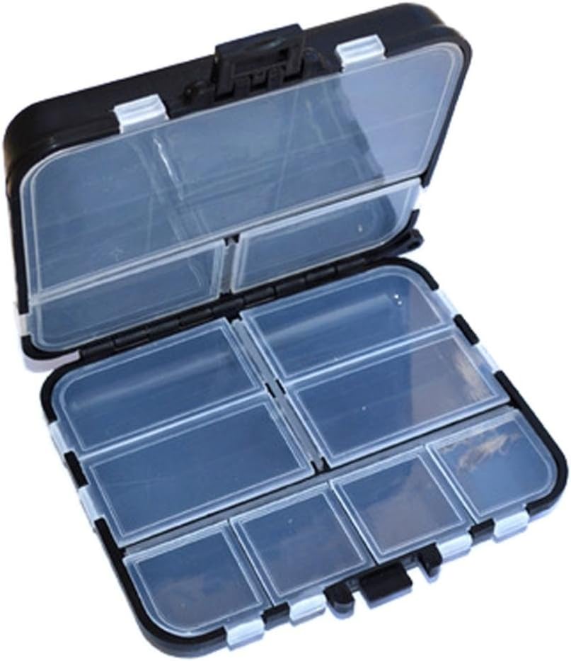 Quaanti 11 Grids Fishing Gear Box Outdoor Fish Bait Hook Storage Small case Hooks Organizer Clear Lattice Carrier Cases Black Cover Sale