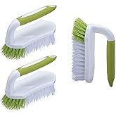 Scrub Brush for Cleaning, Heavy Duty Shower Scrubber with Stiff Bristles for Tub, Sink, Floor, Tile, and Carpet Scrubbing, 3 
