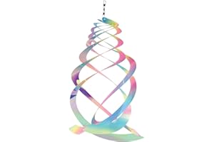 In the Breeze 9162 — Striped Iridescent Crystal Spinner — Suncatcher Wind Spinner for Yards and Gardens, Humane Animal Deterrent…