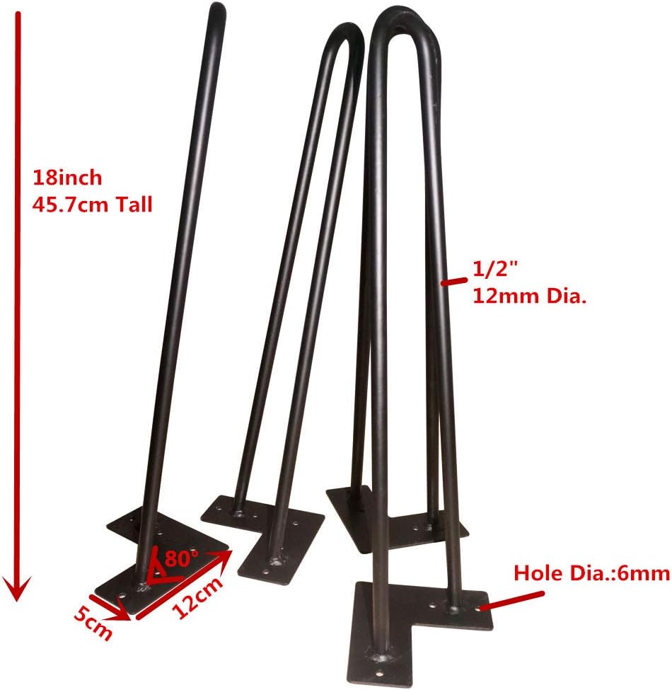 Drawers Nightstand Hairpin Legs 8 inch Set of 4 Wardrobe 3/8 Diameter