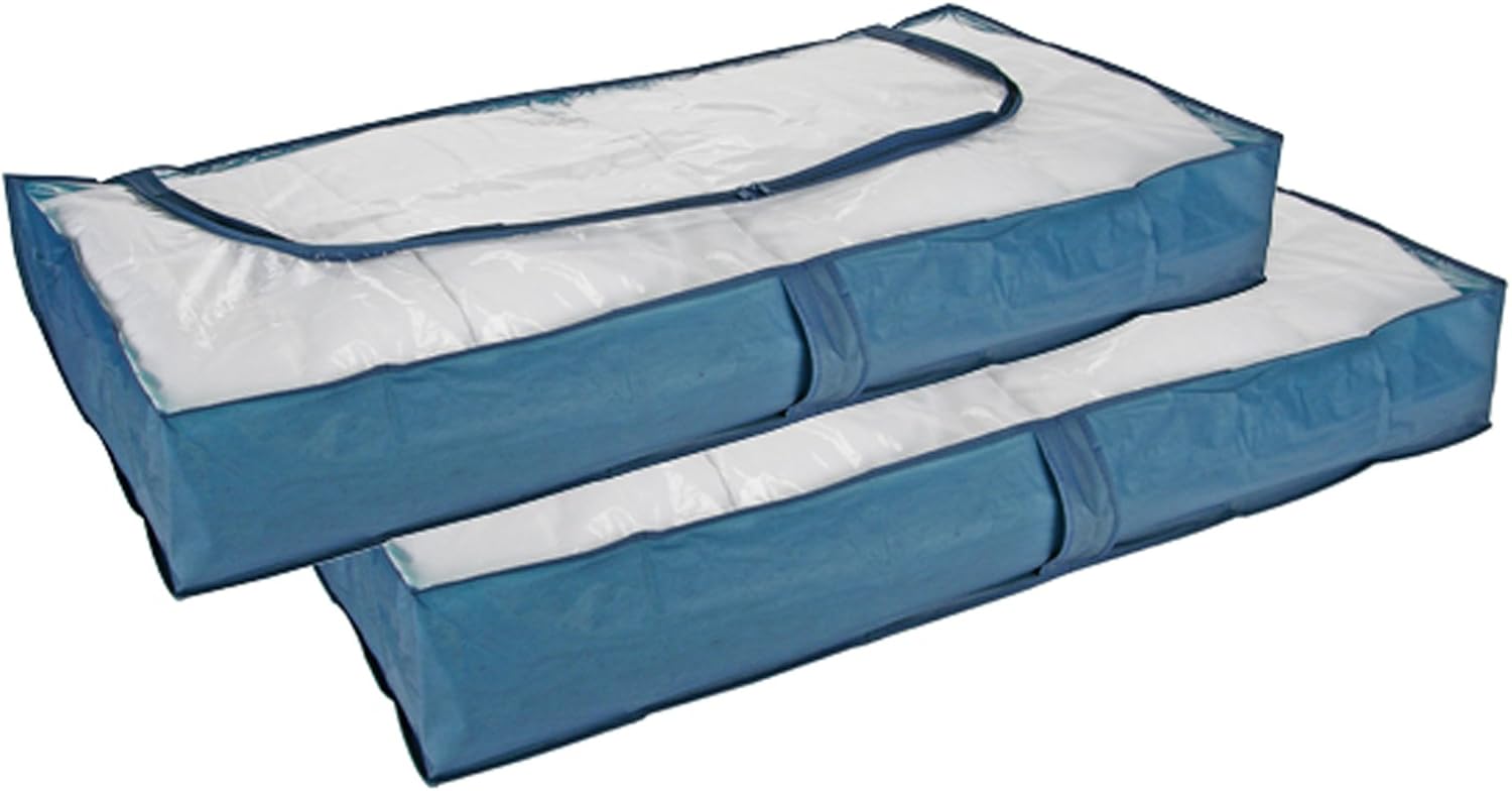 2er Set Unterbettkommode Aufbewahrungstasche aus Stoff für Bettdecken