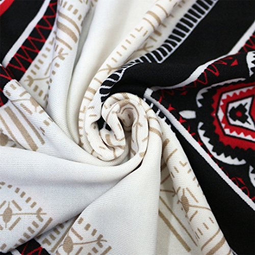 Women Fashion Summer Printed High Waisted Beach Maxi Skirts Long Skirt(Geometric 4), M