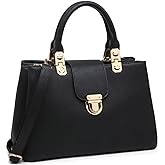 Dasein Women Satchel Handbags Top Handle Purse Medium Tote Bag Vegan Leather Shoulder Bag