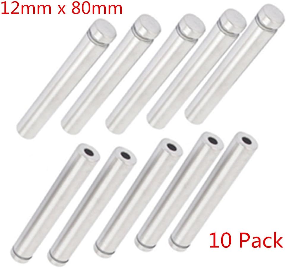 Advertisement Nails Barrel Screws Glass Standoff Pins Stainless Steel 10pcs (12mm x 80mm)
