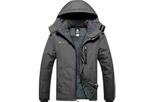 GEMYSE Men's Ski Snow Jacket Warm Winter Waterproof Coat Snowboard Rain Jacket Hooded Windproof Windbreaker