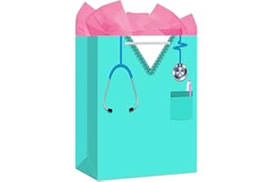 WhatSign Nurse Graduation Gifts Bag - 13" Large Nurse Gift Bags with Tissue Paper and Handle Nursing School Graduation Gifts for Her Women New Nursing Student Gift Bag for Medical School Party Favor