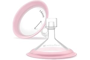 14mm Maymom MyFit Shields, Pano Series; Compatible with Medela Breast Pump- PersonalFit, Freestyle, Harmony, Maxi, Freestyle Flex Connector; Connect to Maymom Widemouth/Narrow Connector, 2pcs