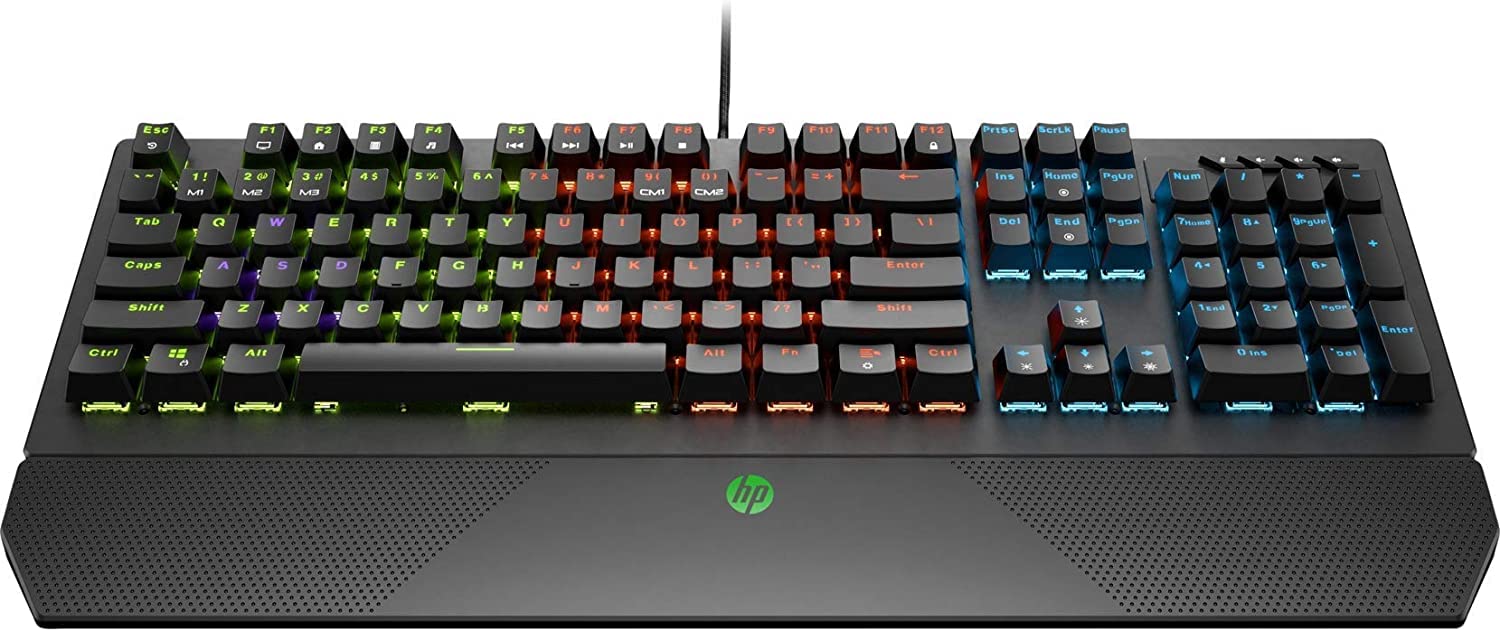 HP Pavilion Gaming Keyboard 800 Anti-Ghosting Function with Rollover To N Buttons, Switch with Mechanical Greetech Blue, Dedicated LED for Each Button,Black
