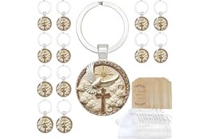 12 Pieces Dove Cross Keychain - Inspirational Religious Gift for Men Women,Purse Bag Charms, Car Key Hanging Decoration