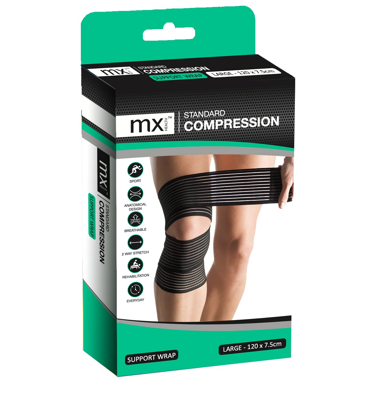 MX Health Standard Compression Support Wrap Large - 120 X 7.5CM
