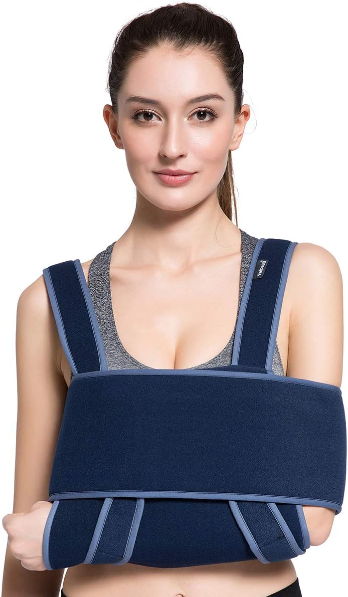 Velpeau Arm Sling Shoulder Immobilizer - Can Be Used During Sleep - Rotator Cuff Support Brace - Adjustable Medical Sling for Broken & Fractured Bones, Dislocation, Sprains, Strains & Tears (Medium): Health & Personal Care