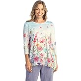 Jess & Jane Women's Sonata Tunic Top with Chiffon Hem