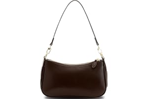 POFUOT Small Cresent Shoulder Bags Crossbody Purses for Women Vegan Leather Handbag Clutch Hobo Purse