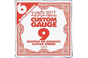 Ernie Ball Nickel Plain Single Guitar String .009 6-Pack