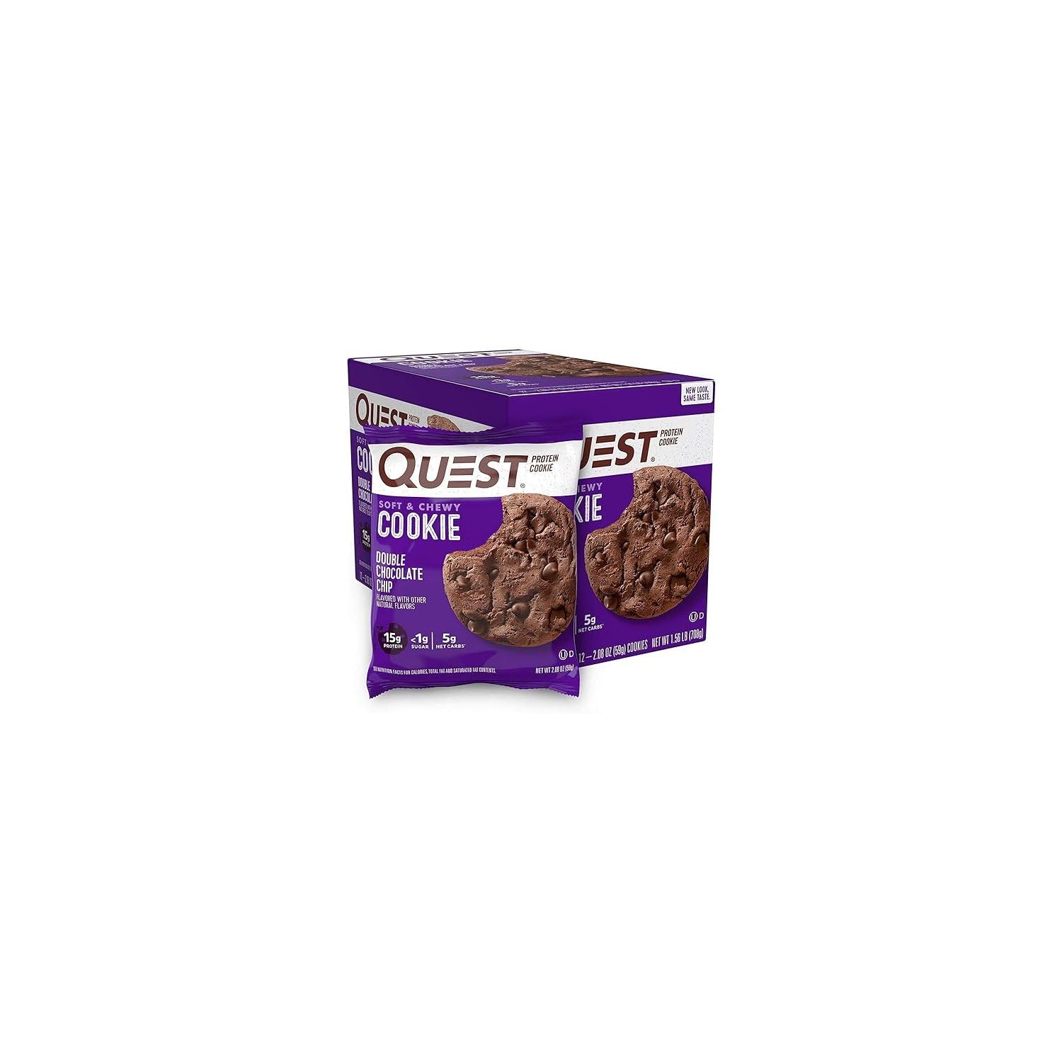 Quest Nutrition Cookie Double Chocolate Chip 12/Box, 696 g