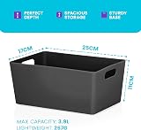 Niftii 5-Pack Plastic Storage Baskets 3.9L 17x25x11cm with Handles view 4