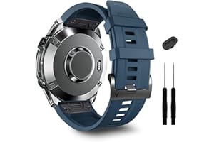 ZPJPPLX 22mm Quick-Fit Silicone Band Compatible with Garmin Fenix 8 AMOLED 47mm/7 Pro/7/6 Pro/6/5 Plus/5, Sport Replacement Straps For Fenix E/Forerunner 965/955/945/Approach S70 47mm/quatix 7 Pro