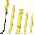 LivTee 5 pcs Auto Trim Removal Tool Kit, No Scratch Plastic Pry Tool Kit - Interior Door Panel Clip Fastener Removal Set for Vehicle Dash Radio Audio Installer (Yellow)