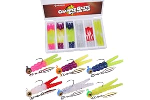 XFISHMAN Crappie Jigs and Lures Kit -135 & 40 Piece Set with Plastics, Jig Heads, Split-Tail Grub Baits - Perfect for Crappie Fishing, Panfish Lures