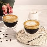 ecooe Double Walled 350ml Glass Cups with Handle Borosilicate 2x350ml view 5
