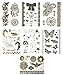 Terra Tattoos Black Mehndi Inspired Temporary Tattoos 75+ Henna Designs Flowers, Butterfly, Bows Waterproof Nontoxic Long Lasting Perfect for Beach, Festivals, & more!
