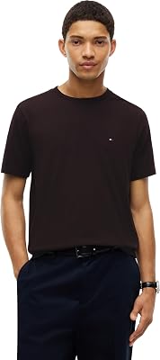 ESS Seasonal Reg Fit Solid Mw0mw39995 S/S T-shirt para homens, chocolate, L