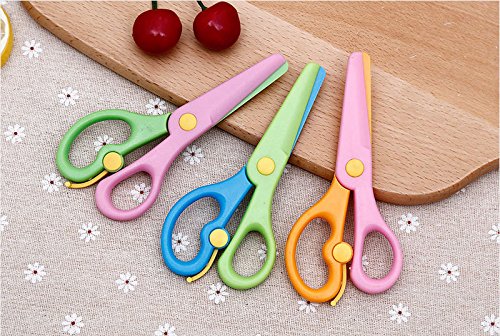 LoveInUSA 3 PCS Children Safety Scissors Set Preschool Training Scissors Art Craft Child-Safe Scissor Pre-School Training Scissors