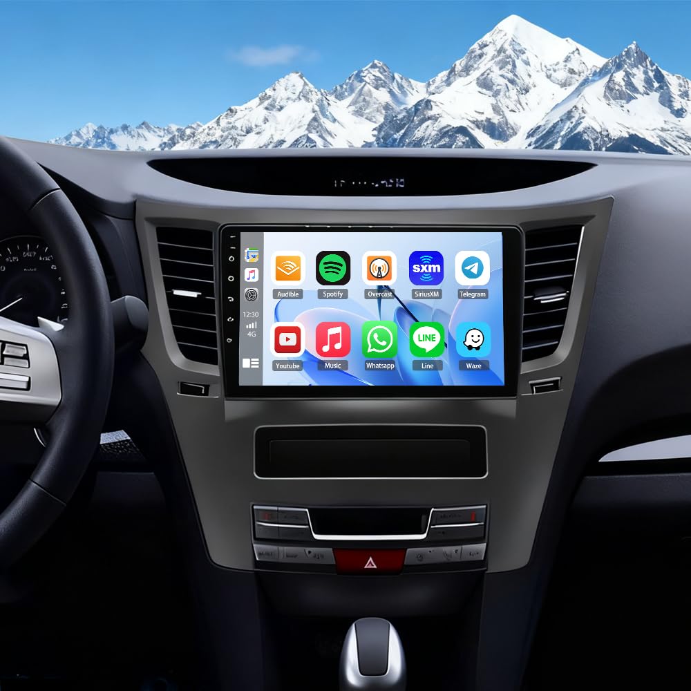 Photo 1 of [4G+64G] 9inch Touchscreen Car Stereo Radio for Subaru Outback Legacy 2009-2014 with Wireless CarPlay Android Auto,Android 14 Media Player Support GPS Navigation WiFi Bluetooth FM EQ Backup Camera Mic