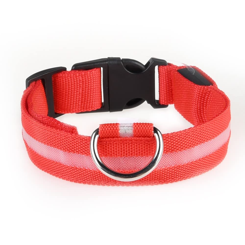 Led dog collar USB Rechargeable & Waterproof with 3 Flashing Modes, super bright (XL, RED)