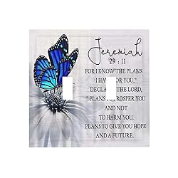 Blue Butterfly Vintage Floral Grey Flower Double